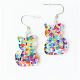 Boucles d'oreilles chat avec livres
