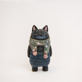 Ornement chaton sculpté en bois
