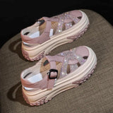 Sandales plateforme strass creux femme