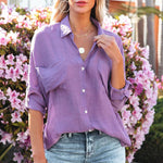 Chemise de couleur bonbon Chemise à large poche de mode
