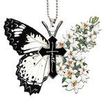 Pendentif Croix Papillon Coloré Unique