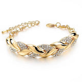 Bracelet Feuilles Strass