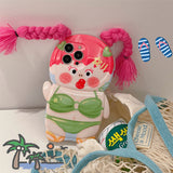 Étui de téléphone drôle de maillot de bain de tresse