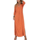 Robe élégante et confortable avec col en V
