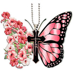 Pendentif Croix Papillon Coloré Unique