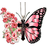Pendentif Croix Papillon Coloré Unique