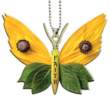 Pendentif Croix Papillon Coloré Unique