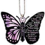 Pendentif Croix Papillon Coloré Unique