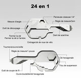Outil de clé portable multifonctionnel 24 en 1