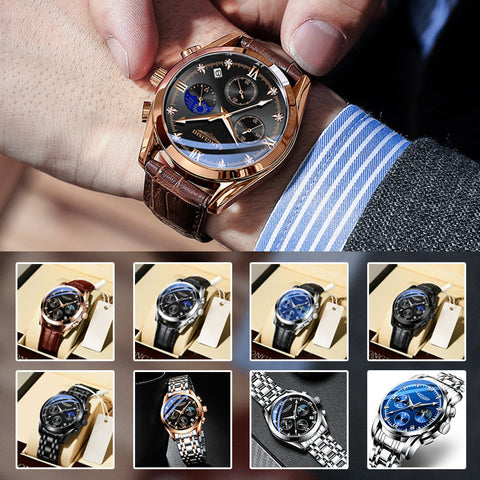 Montre à quartz lumineuse étanche pour homme