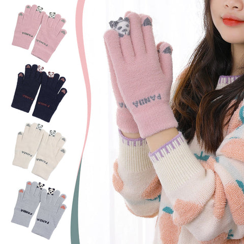 Gants à Écran Tactile Doublés de Laine Épaisse et Chaude