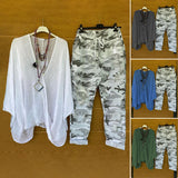 Ensemble de deux pièces à imprimé camouflage à la mode