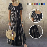 Robe décontractée ample à imprimé col rond