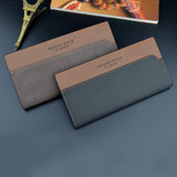 Long portefeuille souple à la mode pour hommes de couleur contrastée