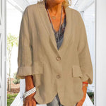 Veste d'été en coton et lin uni Femme