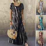 Robe décontractée ample à imprimé col rond