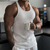 Gilet de sport à rayures de couleur unie pour hommes