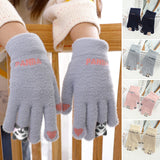 Gants à Écran Tactile Doublés de Laine Épaisse et Chaude