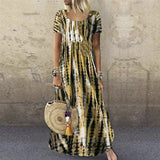 Robe décontractée ample à imprimé col rond