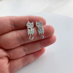 Boucle D'oreille Chat en argent