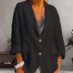 Veste d'été en coton et lin uni Femme