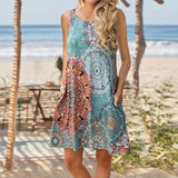 Robe débardeur imprimée sans manches