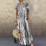 Robe décontractée ample à imprimé col rond