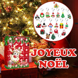Porte-clés de Noël Boîte Aveugle de Compte à Rebours de 24 Jours