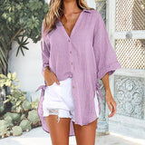 chemise boutonnée à lacets