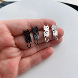 Boucle D'oreille Chat en argent