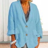 Veste d'été en coton et lin uni Femme