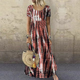 Robe décontractée ample à imprimé col rond