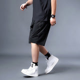 Short de sport en soie glacée grande taille pour hommes