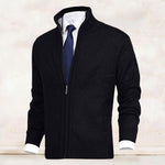 Veste de cardigan à col montant de couleur unie pour hommes