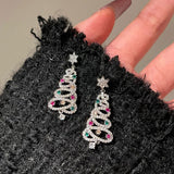 Boucles d'oreilles arbre de Noël brillant