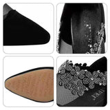 CHAUSSURES À TALON CREUX ET PIERRE DE STRASS