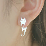 Boucle D'oreille Chat en argent