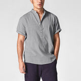 Chemise courte polyvalente pour hommes en coton et linge