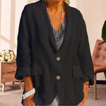 Veste d'été en coton et lin uni Femme