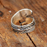 Bague Ajustable Plume Turquoise