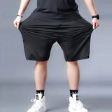 Short de sport en soie glacée grande taille pour hommes
