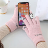 Gants à Écran Tactile Doublés de Laine Épaisse et Chaude
