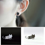 Boucle D'oreille Chat en argent