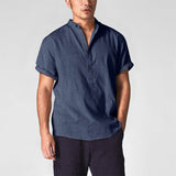 Chemise courte polyvalente pour hommes en coton et linge