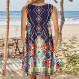 Robe débardeur imprimée sans manches