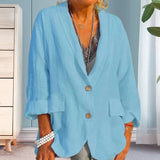 Veste d'été en coton et lin uni Femme