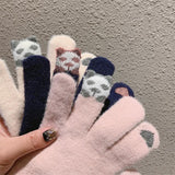 Gants à Écran Tactile Doublés de Laine Épaisse et Chaude