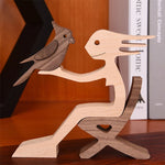 Amoureux des animaux - Ornements de table en bois sculpté