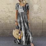 Robe décontractée ample à imprimé col rond