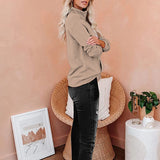 Sweat-shirt à col zippé de couleur unie